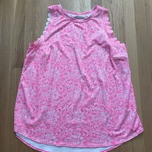 CROW & IVY Pink Scalloped Athletic Tank XL